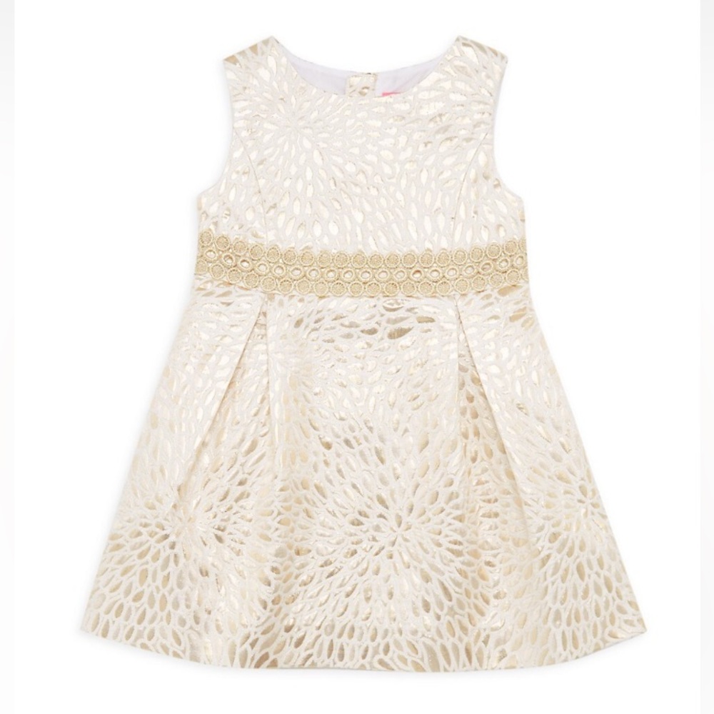 Lilly Pulitzer Abrianna Gold Metallic Jaquard Dress
